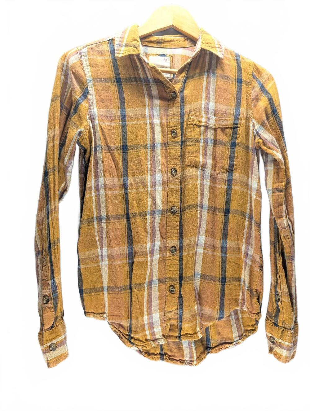 So Favorite Shirt Women's XS Yellow Plaid Button-Up